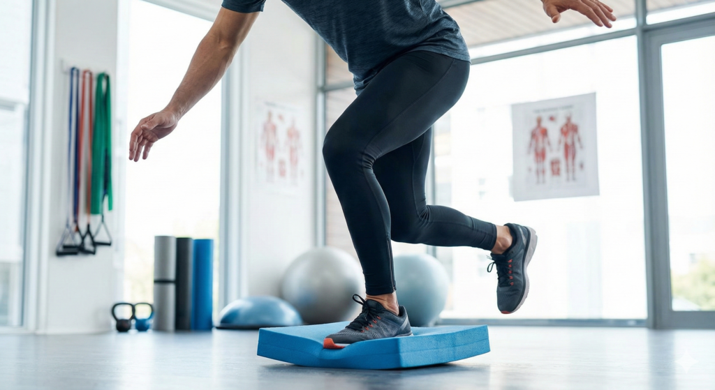 발목염좌에서 고유수용감각재활훈련법