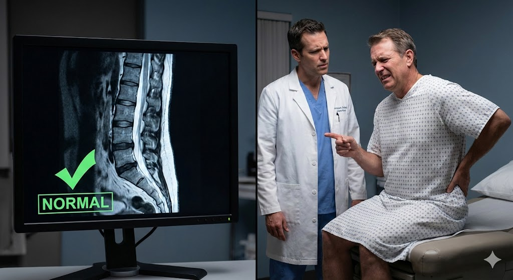 MRI 에서도 보이지 않는 이상은 자율신경실조증에 의한 통증이 원인일 수 있습니다.