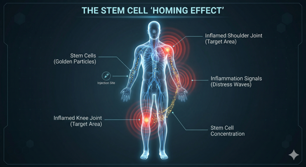 혈액활성세포치료의 호밍이펙트
