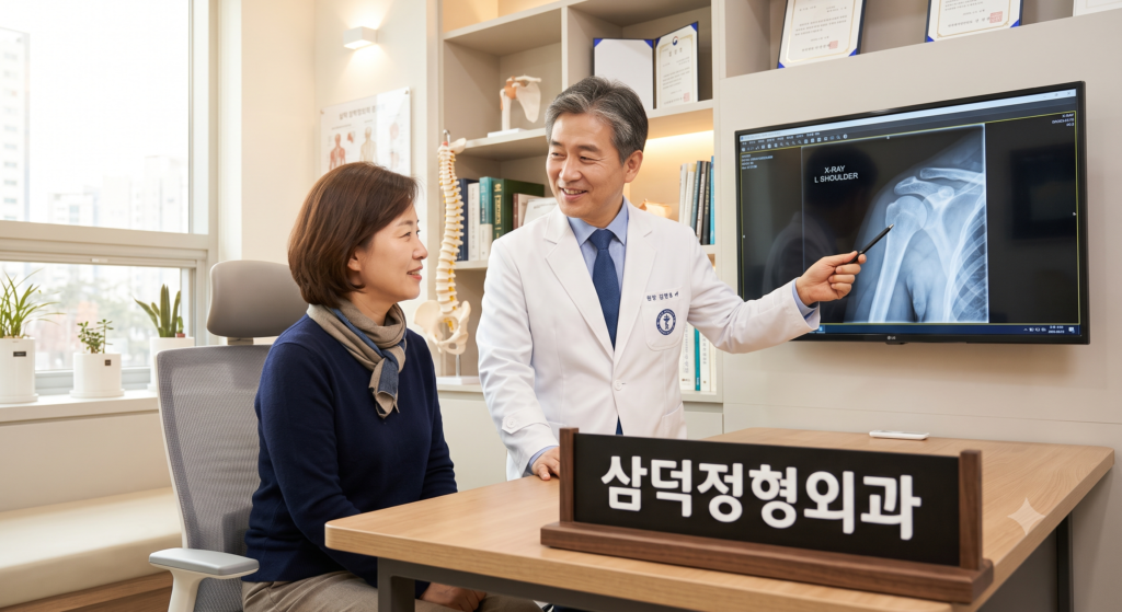 오십견으로 상담받는 환자