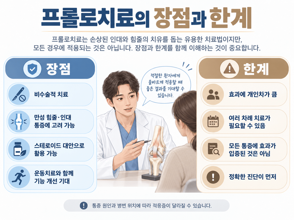 프롤로치료의 장점과 한계