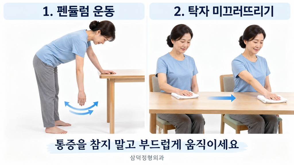 오십견 재활운동 초기 단계
